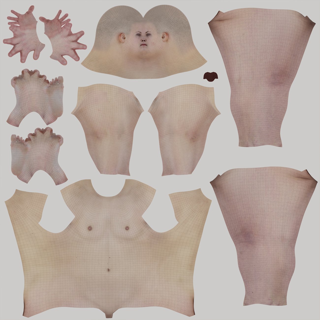 Female body texture map